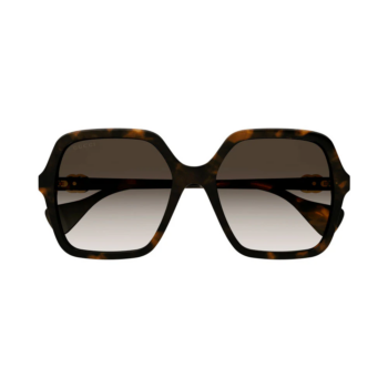 Gucci GG1072S-002 – Ochelari de soare Femei, Havana, Pătrați, 56 mm