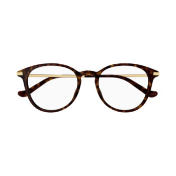 Gucci GG1466OA-002 - Rame de vedere unisex, Havana-Auriu, Rotunde, 51 mm