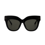 Linda Farrow Dunaway LFLC1049C1SUN - Ochelari de soare Femei, Negru/Auriu, Oversize, Grey
