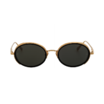 Linda Farrow Finn - Ochelari de soare Femei, Negru/Auriu, Ovali, Grey