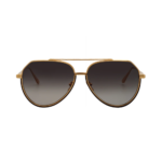 Linda Farrow LFL1472C1SUN - Ochelari de soare Unisex, Auriu & Negru, Aviator, 61-14-145